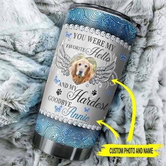 My Favorite Hello Custom Tumbler - Gift for Dog Lovers - Thegiftio UK