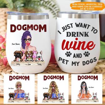 Dog Just Want To Drink Wine Custom Tumbler - Dog Mom Gift - Thegiftio UK