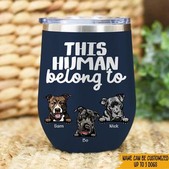 This Human Belongs To Custom Tumbler - Gift for Dog Lovers - Thegiftio UK