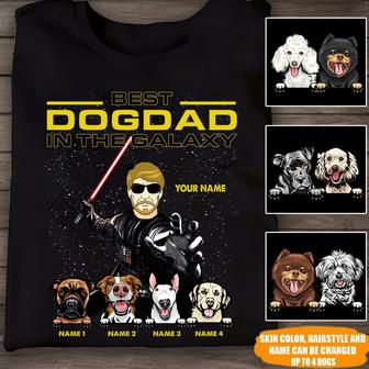 Dog Dad Custom T-Shirt - Best Dad In The Galaxy Gift - Thegiftio UK