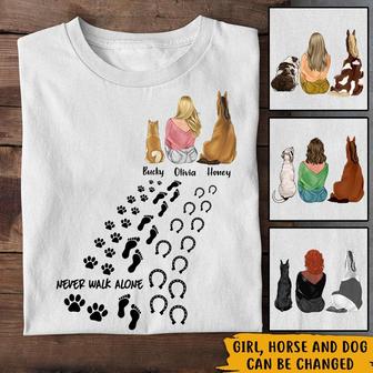 Dog Mom Never Walk Alone Custom T Shirt - Dog Lovers Gift - Thegiftio UK