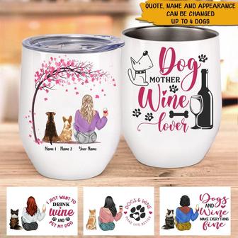 Dog Mom Wine Tumbler Custom - Gift for Dog Lovers Everywhere - Thegiftio UK