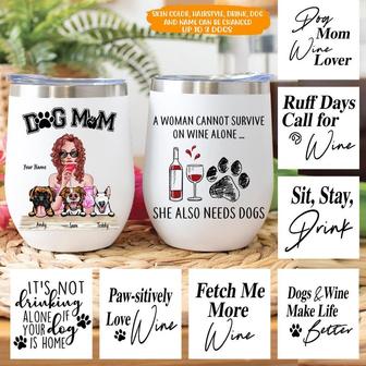 Dog Mom Wine Personalized Tumbler - Gift for Wine Lovers - Thegiftio UK