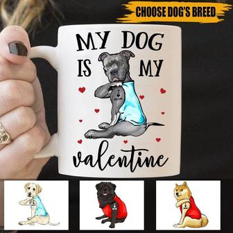 My Dog Is My Valentine Custom Mug - Gift for Dog Lovers - Thegiftio UK