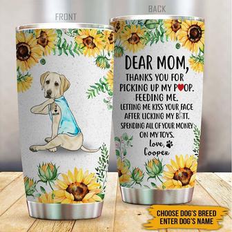 Dear Mom Custom Tumbler - Personalized Gift for Dog Lovers - Thegiftio UK