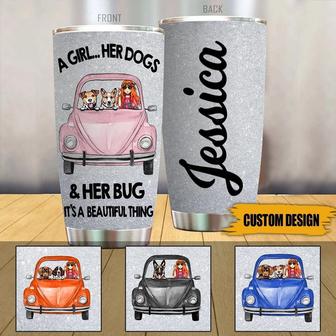 Dog X Bug Car Custom Tumbler - Gift for Dog Lovers - Thegiftio UK