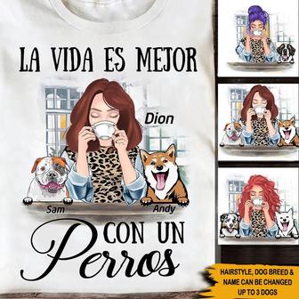 Life Is Better With Dogs Custom T-Shirt - Dog Lovers Gift - Thegiftio UK