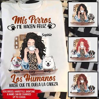 My Dogs Make Me Happy Custom T Shirt - Gift for Dog Lovers - Thegiftio UK