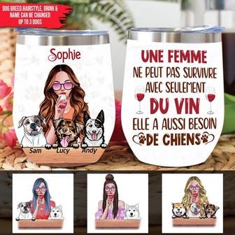 A Woman Can Not Survive On Wine Alone Custom Tumbler - Gift - Thegiftio UK
