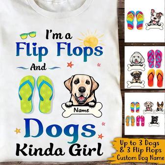 Dogs Flip Flops Personalized T Shirt - Gift for Dog Lovers - Thegiftio UK