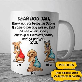 Dogs Mug Personalized Name And Breed - Gift for Dog Dad - Thegiftio UK