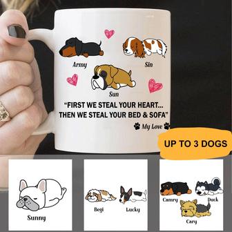 Dogs Mug Personalized First We Steal Your Heart - Thegiftio UK