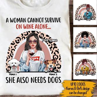 Dogs Wine Personalized T-Shirt - Gift for Dog Lovers - Thegiftio UK