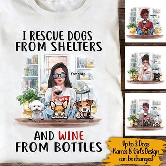Dogs Wine Custom T-Shirt - Gift for Dog Lovers Who Drink - Thegiftio UK