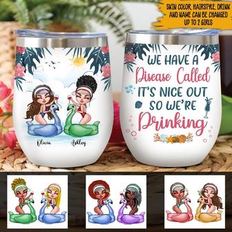 Drinking Girl Custom Wine Tumbler - Gift for Bestie - Thegiftio UK