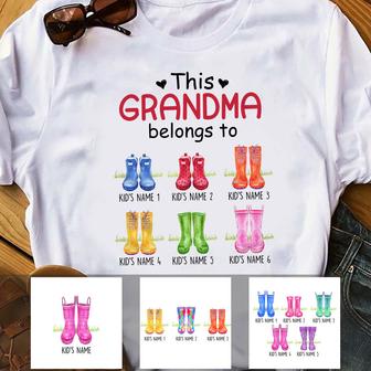 Personalized This Grandma Belongs To Boots T Shirt - Thegiftio UK