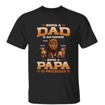 Being Papa Priceless Lion Custom T-Shirt - Gift for Grandpa - Thegiftio UK