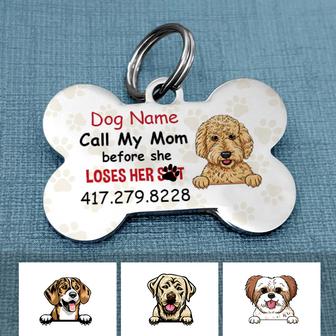 Personalized Dog Mom Bone Pet Tag for Dog Owners - Thegiftio UK