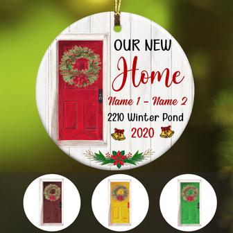 Personalized Red Door First Christmas New Home Ornament - Thegiftio UK