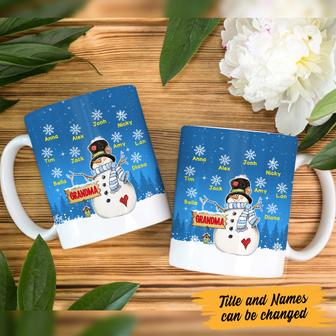Personalized Grandma Snowman Christmas Mug - Thegiftio UK