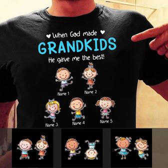 Personalized God Made Grandkids For Grandma Grandpa T Shirt - Thegiftio UK