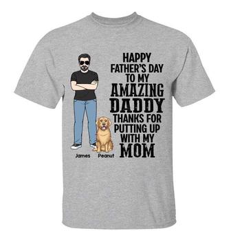 Dog Dad Man Standing Custom T-Shirt - Father's Day Gift - Thegiftio UK