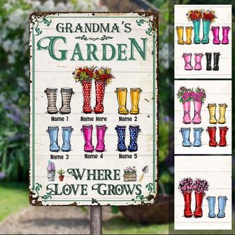 Personalized Mom Grandma Garden Metal Sign - Thegiftio UK