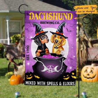 Personalized Dachshund Halloween Garden Flag for Dog Lovers - Thegiftio UK