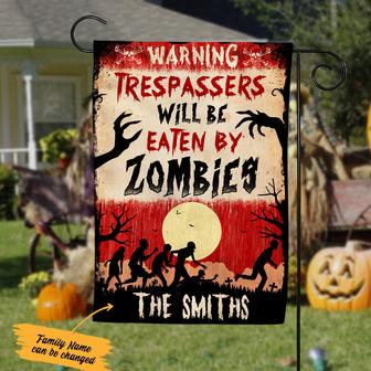 Personalized No Trespassing Halloween Flag for Garden - Thegiftio UK