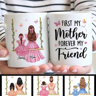 Mother And Daughter On Swing Custom Mug - Gift for Mom - Thegiftio UK