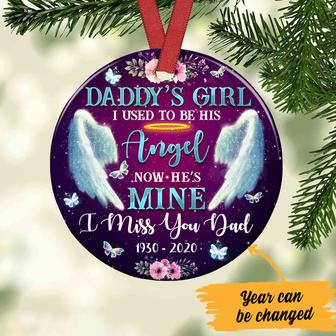 Personalized Memorial Gifts, Parents In Heaven, Butterfly Wings Memorial Dad Ornament - Thegiftio