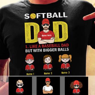 Personalized Dad Grandpa Softball T Shirt - Thegiftio UK