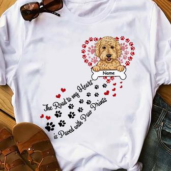 Personalized Dog Mom Road To My Heart T Shirt - Thegiftio UK