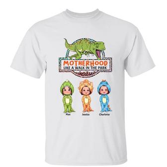 Motherhood Mom Grandma Dinosaur Costume Custom T-Shirt - Thegiftio UK