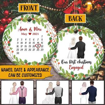 Engaged Christmas Ornament Custom - Gift for Couple - Thegiftio UK