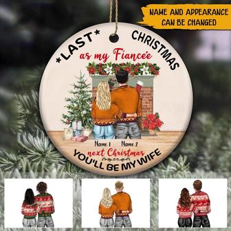 Engaged Couple Personalized Ornament - Christmas Gift - Thegiftio UK