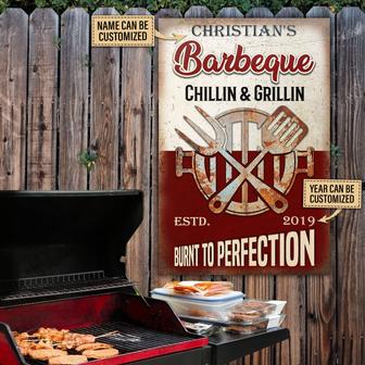 Burn To Perfection Personalized Metal Sign - BBQ Gift - Thegiftio UK