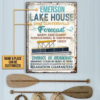 Personalized Pontoon Lake House Forecast Metal Sign - Gift - Thegiftio UK