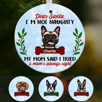 Personalized Not Naughty Dog Christmas Ornament - Thegiftio