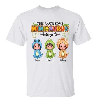 Rawrsome Mom Grandma Belongs To Custom T-Shirt - Thegiftio UK