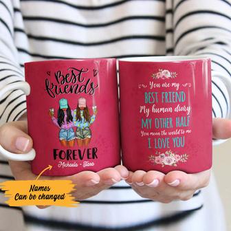 Personalized You Mean The World To Me BWA Friends Mug - Thegiftio UK