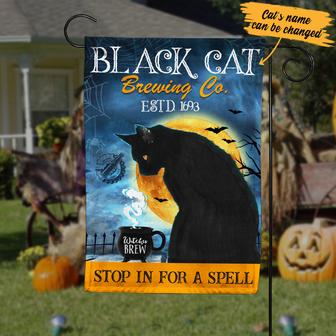 Personalized Halloween Garden Flag for Cat Lovers - Thegiftio UK