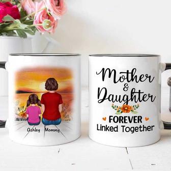 Mother Children Son Daughter Linked Forever Custom Mug - Mom - Thegiftio UK