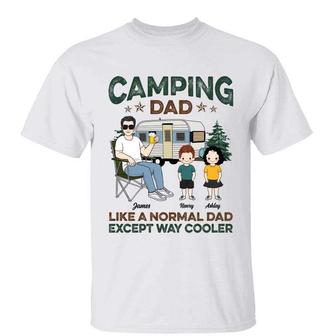 Camping Dad Cooler Man Sitting With Kids Custom T-Shirt - Thegiftio UK