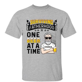 Surviving Fatherhood Beer Custom T-Shirt - Gift for Dad - Thegiftio UK