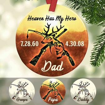 Personalized Haven Has My Hero Dad Memorial Circle Ornament - Thegiftio UK