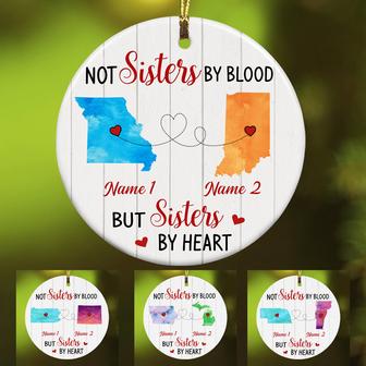 Personalized Sisters By Heart Long Distance Watercolor Ornament SB2417 30O34 - Thegiftio UK