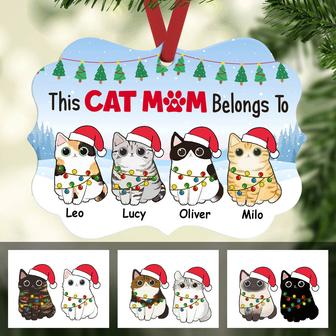 Personalized Christmas Cat Mom Belongs To MDF Ornament - Thegiftio UK