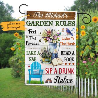 Personalized Garden Rules Flag for Garden Lovers - Thegiftio UK