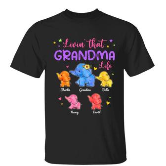 Elephant Livin' That Grandma Life Custom T-Shirt - Thegiftio UK